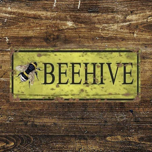 Metal Vintage Distressed Effect Beehive Sign