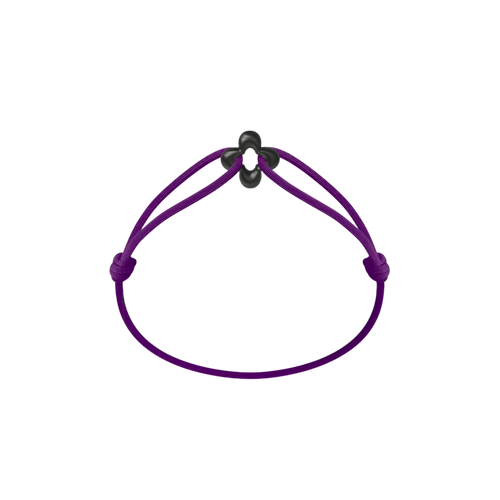 Mini Black Clover Cord Bracelet