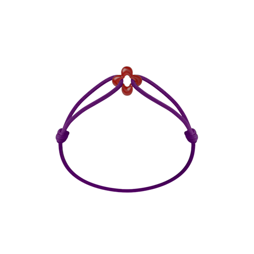 Mini Red Clover Cord Bracelet