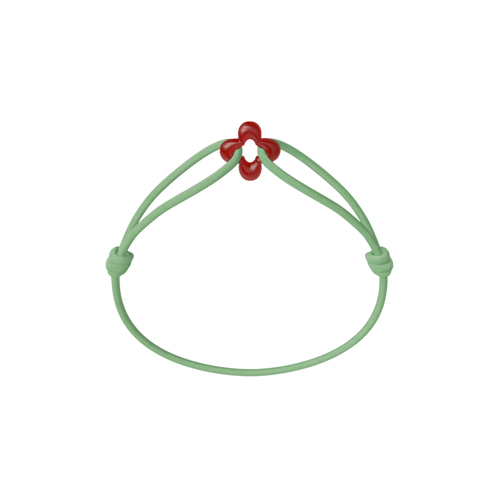 Mini Red Clover Cord Bracelet