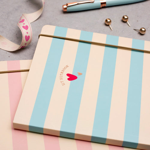 Matilda Moo | A5 Ruled Notebook | Striped | Blue