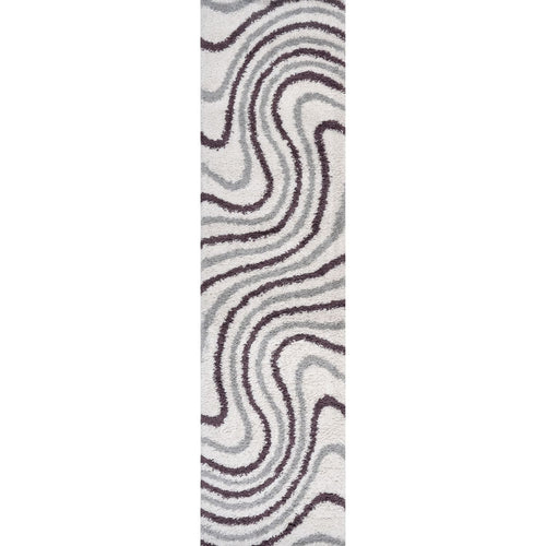 Moodi Shaggy Grey/Purple Smokeberry Rug