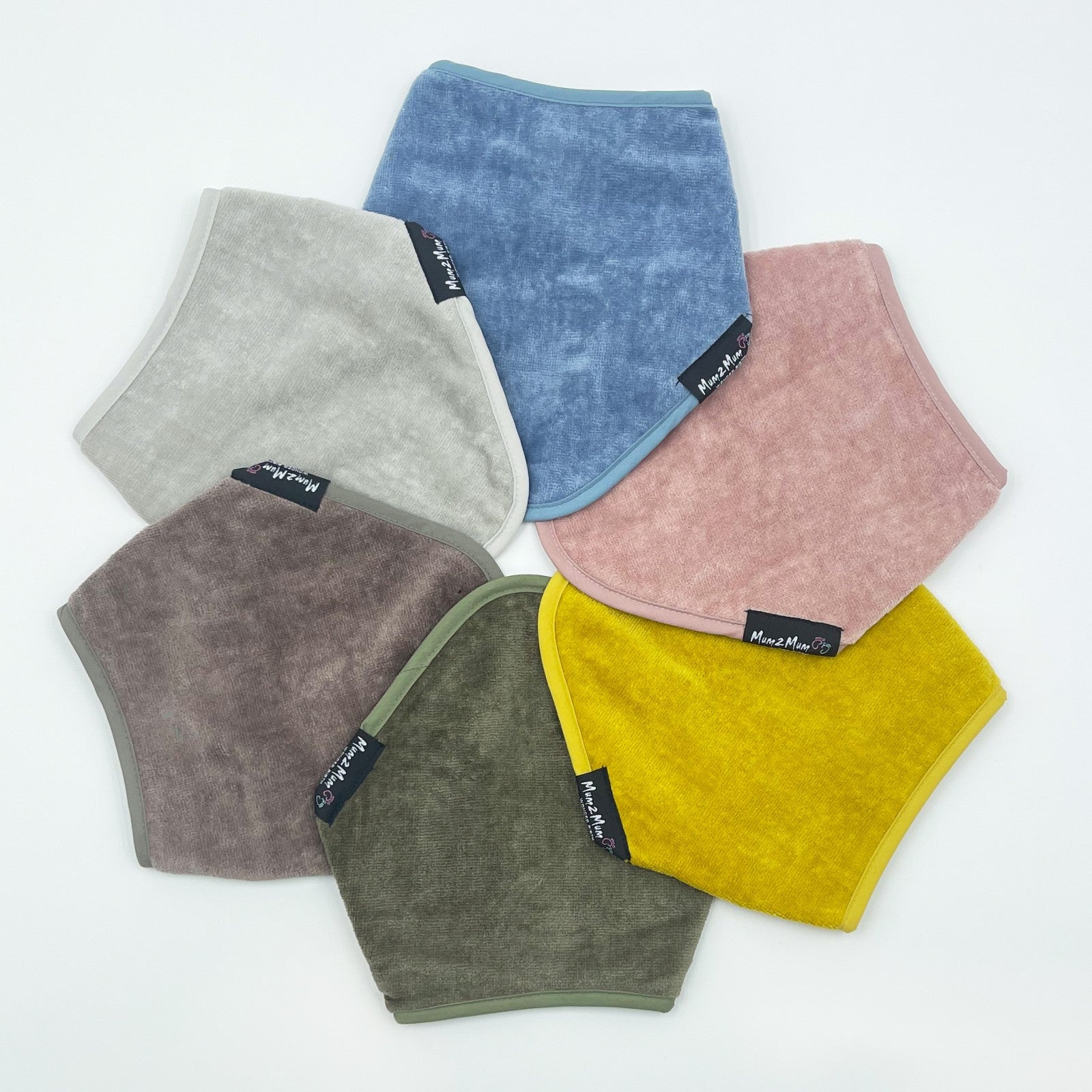 Mum 2 Mum Bandana Style Wonder Bib - Mushroom Grey/Brown