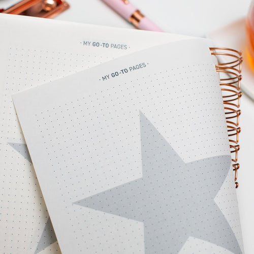 Matilda Myres | 2027 Diary - A5 Weekly Planner with Rose Gold Wiro | Week-to-View in Grey