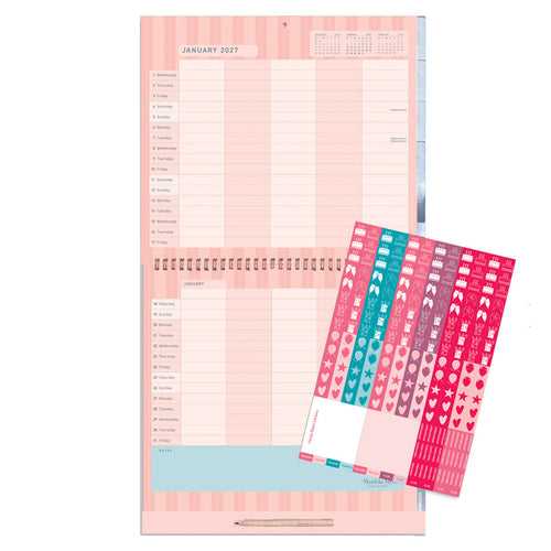 Matilda Myres | 2027 Monthly Five Column Family Calendar | Month-to-View in Grey
