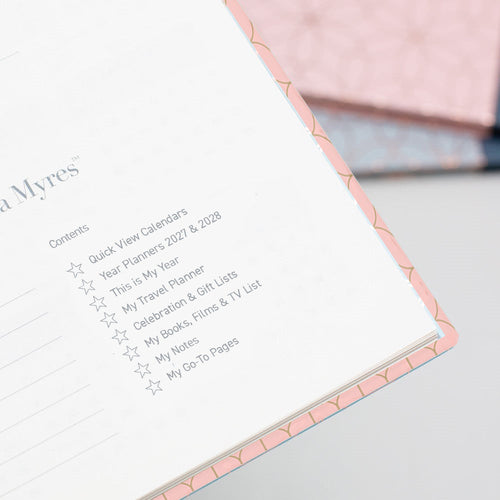Matilda Myres | 2027 Diary - A5 Weekly Planner with Rose Gold Wiro | Week-to-View in Pink