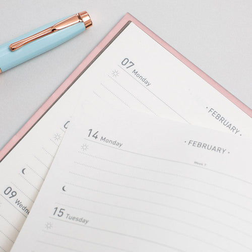 Matilda Myres | 2027 Diary - A5 Weekly Planner with Rose Gold Wiro | Week-to-View in Pink