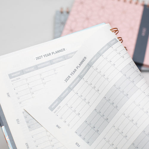 Matilda Myres | 2027 Diary - A5 Weekly Planner with Rose Gold Wiro | Week-to-View in Teal