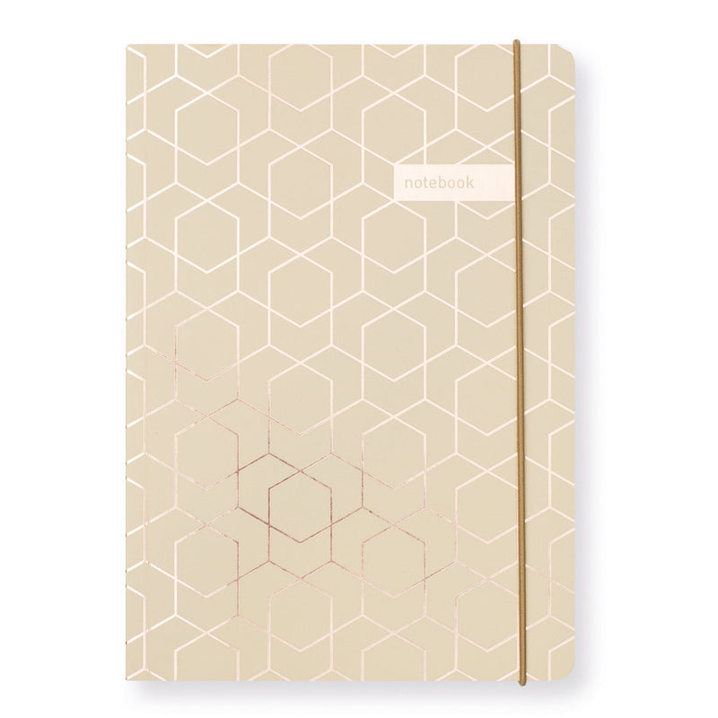 Matilda Myres | A5 Ruled Notebook with Rose Gold Foil | Caramel