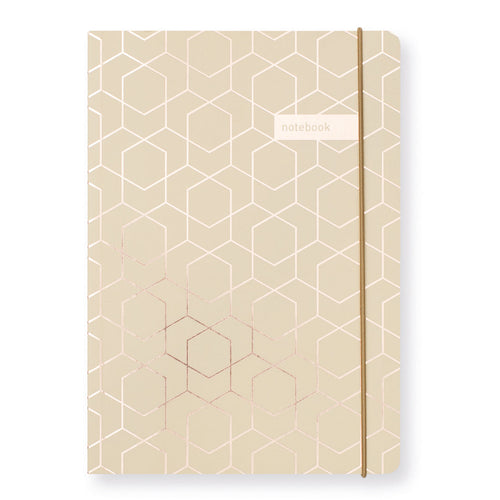 Matilda Myres | A5 Ruled Notebook with Rose Gold Foil | Caramel