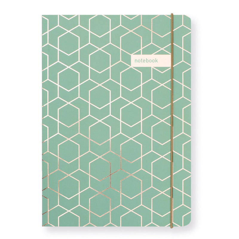 Matilda Myres | A5 Ruled Notebook with Rose Gold Foil | Sage