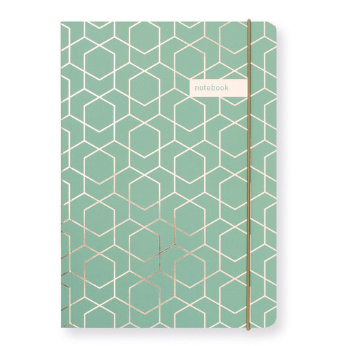 Matilda Myres | A5 Ruled Notebook with Rose Gold Foil | Sage