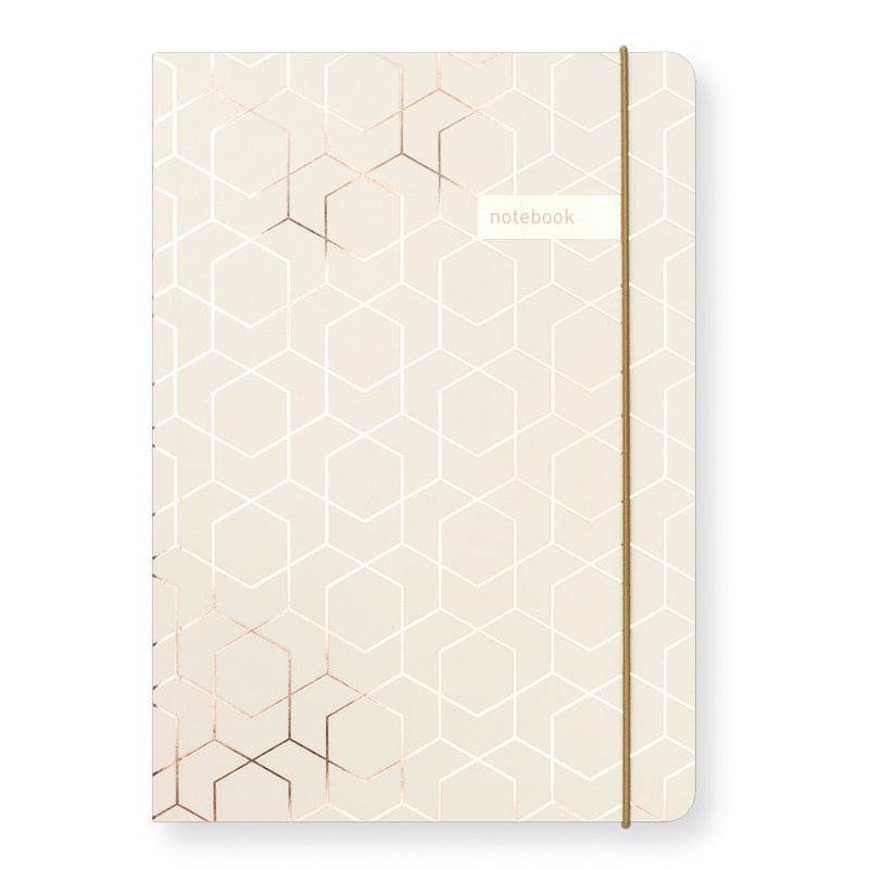 Matilda Myres | A5 Ruled Notebook with Rose Gold Foil | Ivory