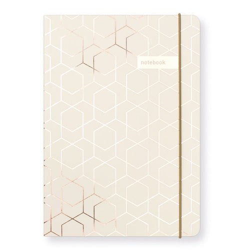 Matilda Myres | A5 Ruled Notebook with Rose Gold Foil | Ivory