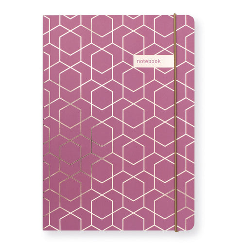 Matilda Myres | A5 Ruled Notebook with Rose Gold Foil | Plum