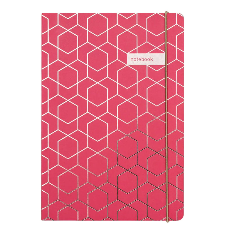 Matilda Myres | A5 Ruled Notebook with Rose Gold Foil | Red