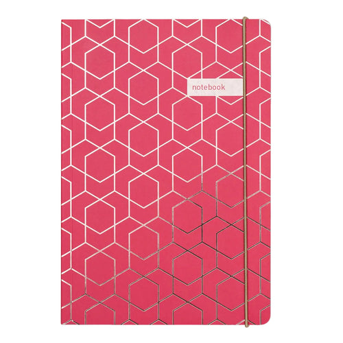 Matilda Myres | A5 Ruled Notebook with Rose Gold Foil | Red