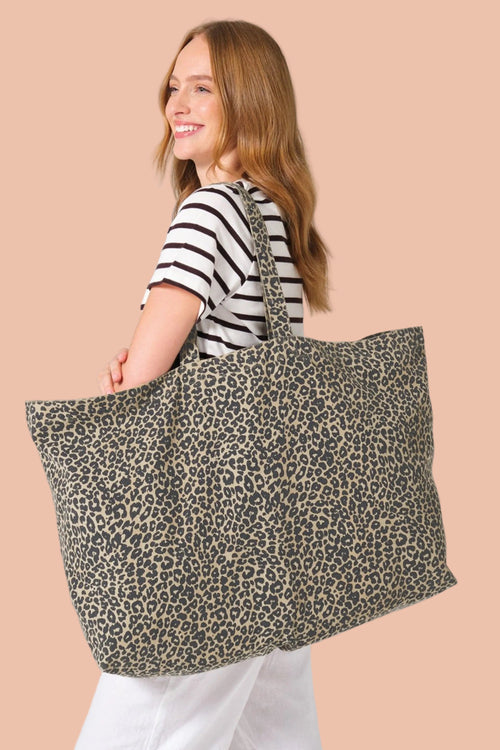 NALA Recycled Cotton Leopard Tote Bag