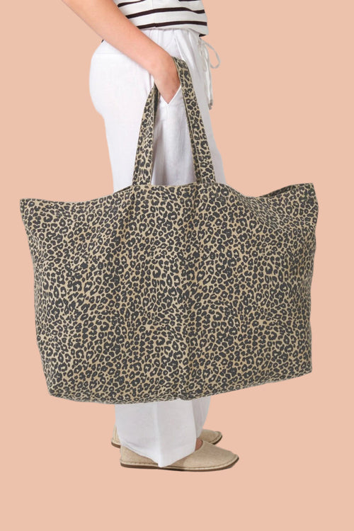 NALA Recycled Cotton Leopard Tote Bag