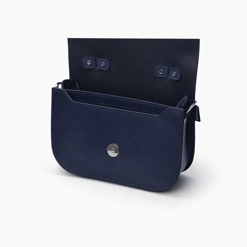 Aura Handmade Leather Bag - Navy Blue