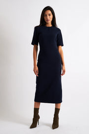 Nila Rib Bodycon Midi Dress - Navy