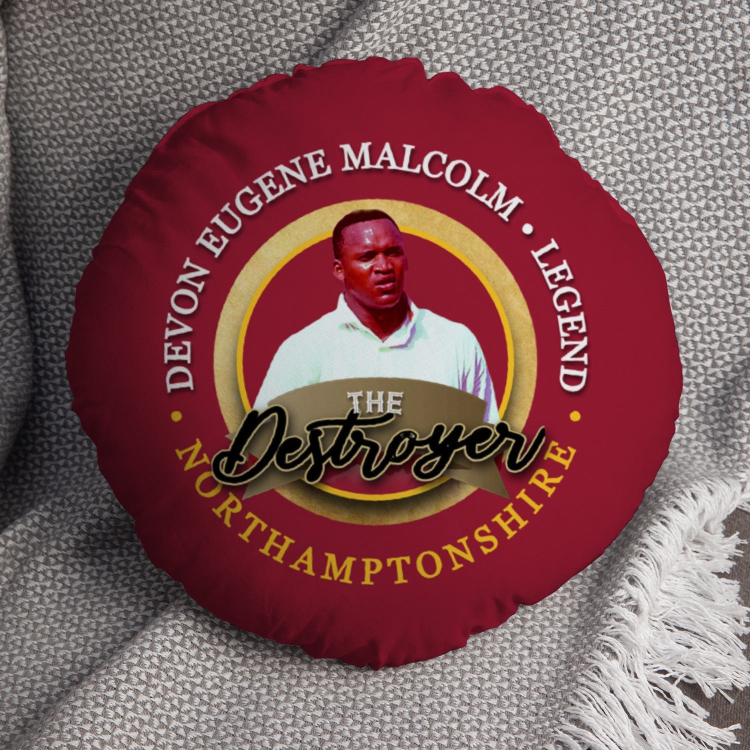Northamptonshire Cricket Destroyer  - Legend Collection - Circle Cushion 14"