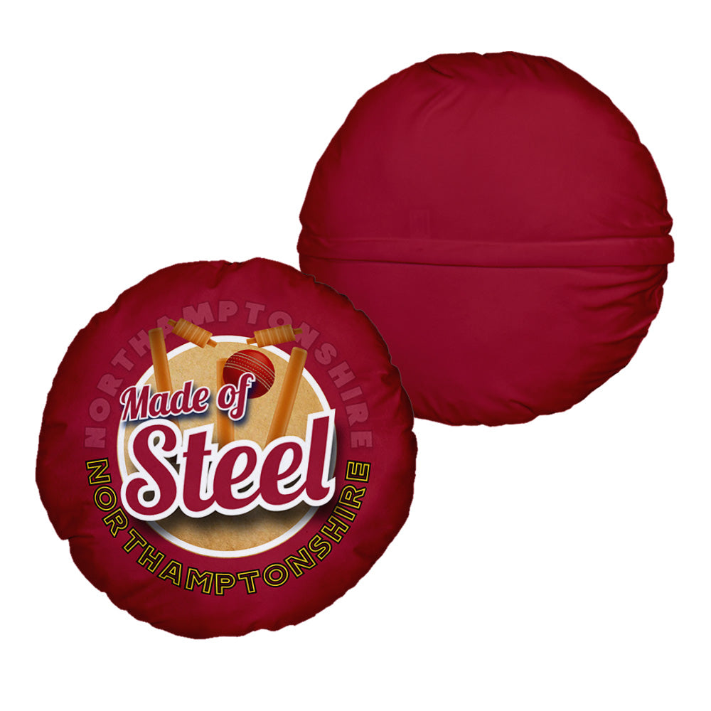 Northamptonshire Cricket Steel  - Legend Collection - Circle Cushion 14"