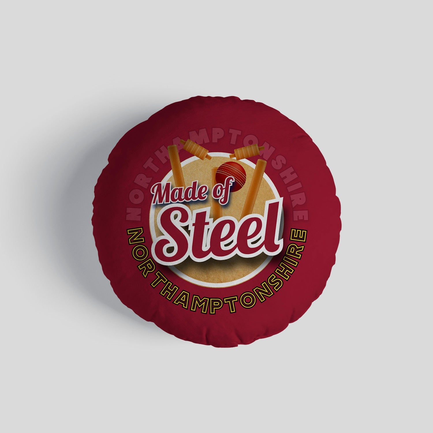 Northamptonshire Cricket Steel  - Legend Collection - Circle Cushion 14"
