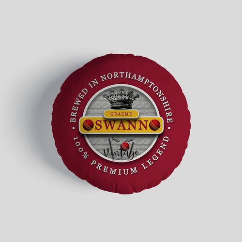 Northamptonshire Cricket Swann  - Legend Collection - Circle Cushion 14"