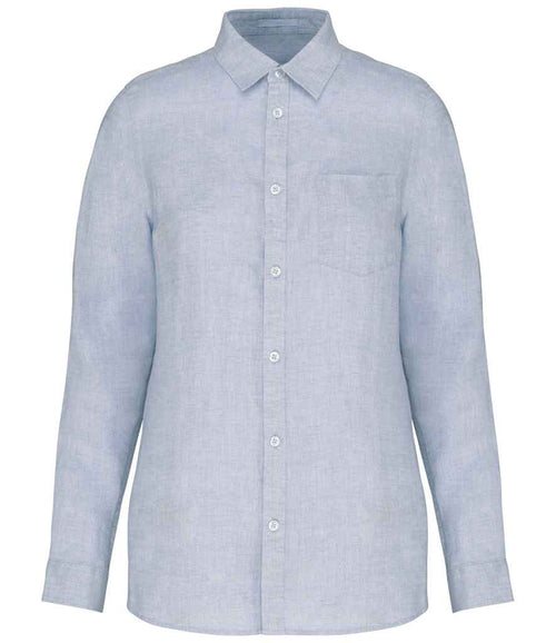 Linen Long Sleeve Shirt: Womens