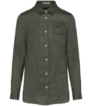 Linen Long Sleeve Shirt: Womens