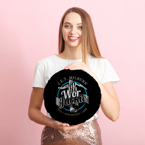 Newcastle Jackie Milburn- Football Legends - Circle Cushion 14"