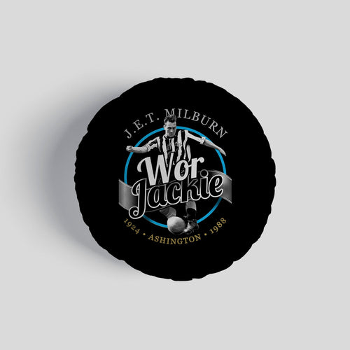 Newcastle Jackie Milburn- Football Legends - Circle Cushion 14"