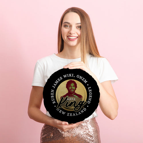New Zealand Rugby League King  - Legend Collection - Circle Cushion 14"