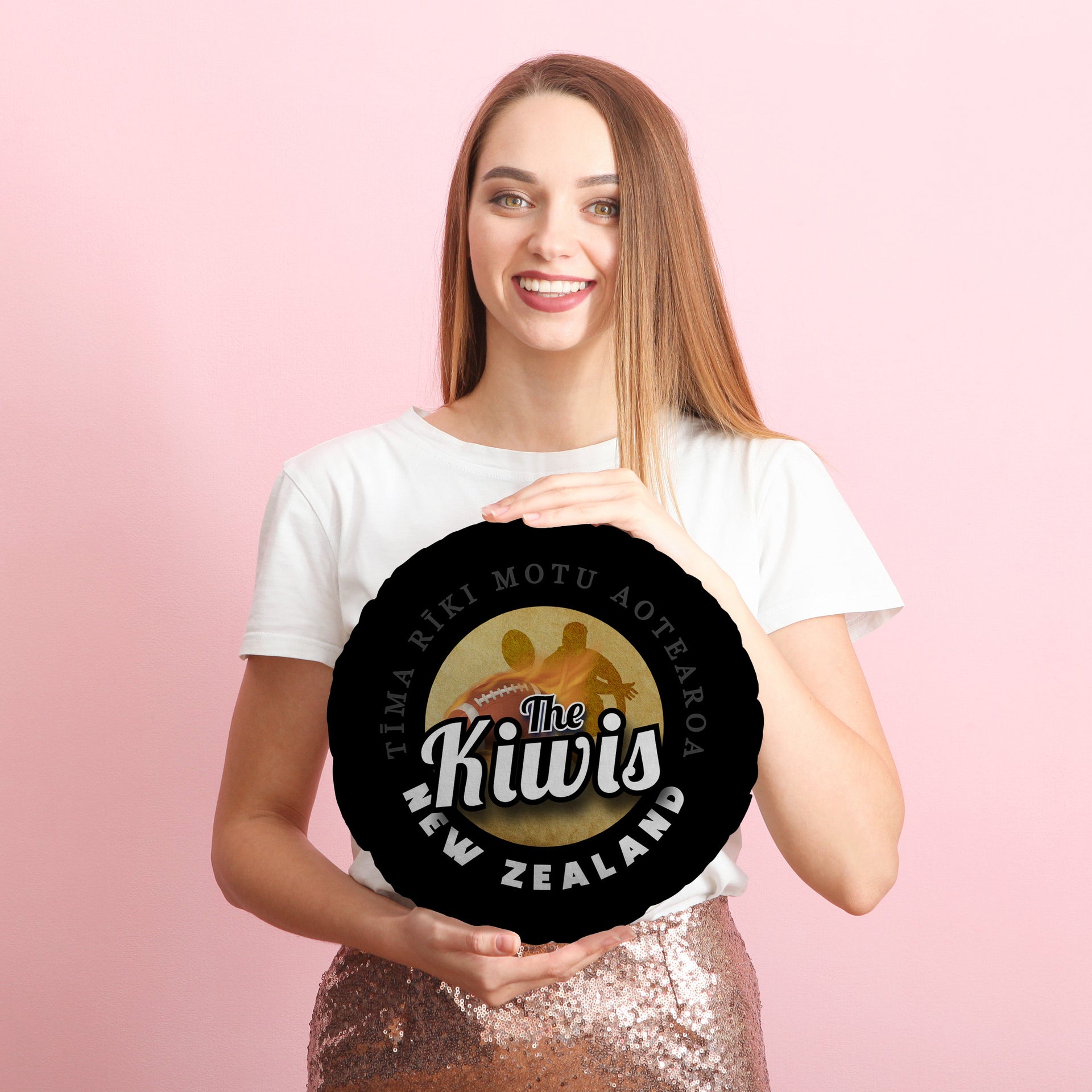 New Zealand Rugby League Kiwis  - Legend Collection - Circle Cushion 14"