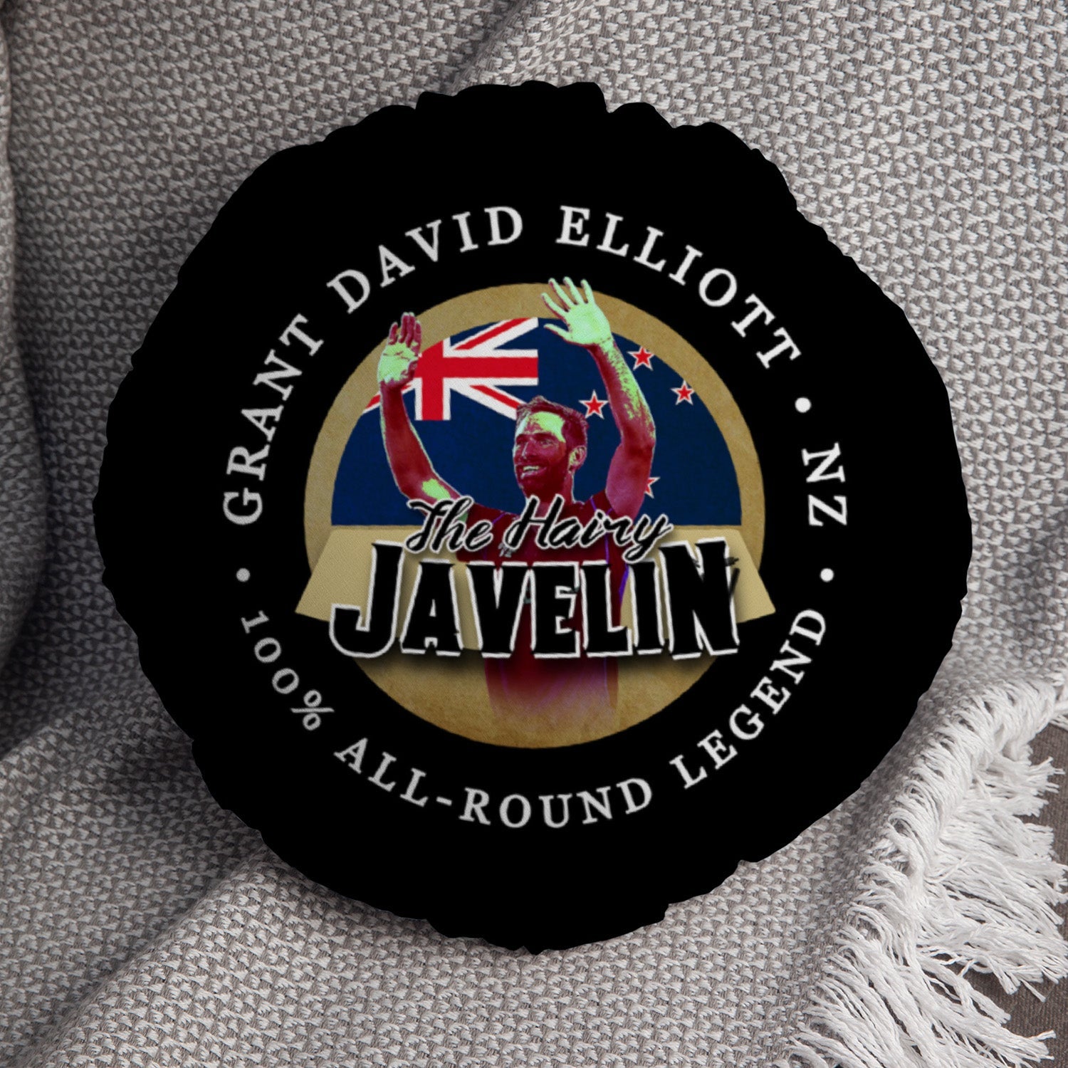 New Zealand Grant Elliott  - Legend Collection - Circle Cushion 14"