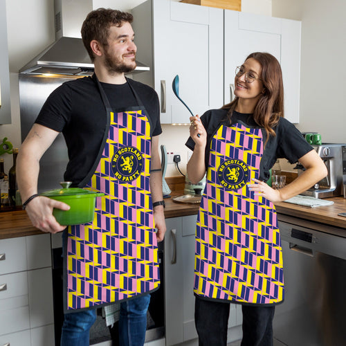 No Scotland No Party - Yellow & Pink Pattern - Water-Resistant Adults Apron
