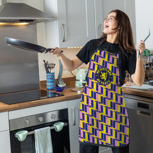 No Scotland No Party - Yellow & Pink Pattern - Water-Resistant Adults Apron