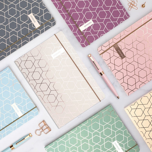 Matilda Myres | A5 Ruled Notebook with Rose Gold Foil | Mint
