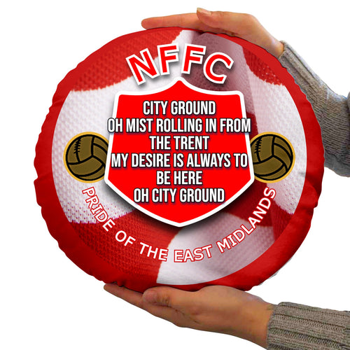 Nottingham City Ground Song - Football Legends - Circle Cushion 14"