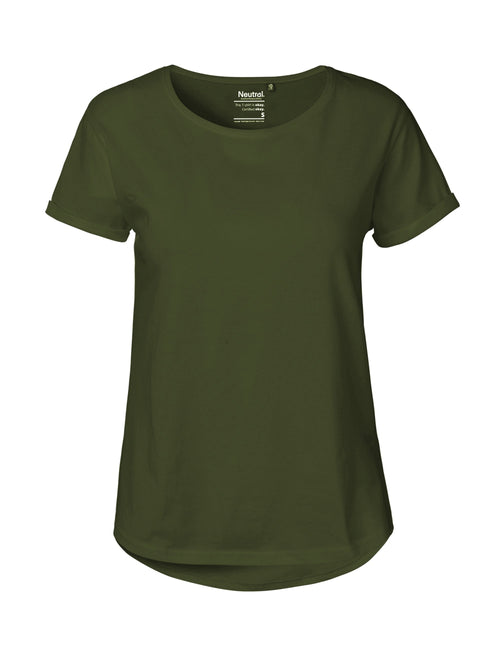 Fairtrade Organic Roll Up Sleeve T-shirt: Womens