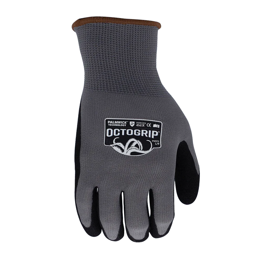 Octogrip PW974 Breathable Dexterous Nitrile Coated Palm Work Glove