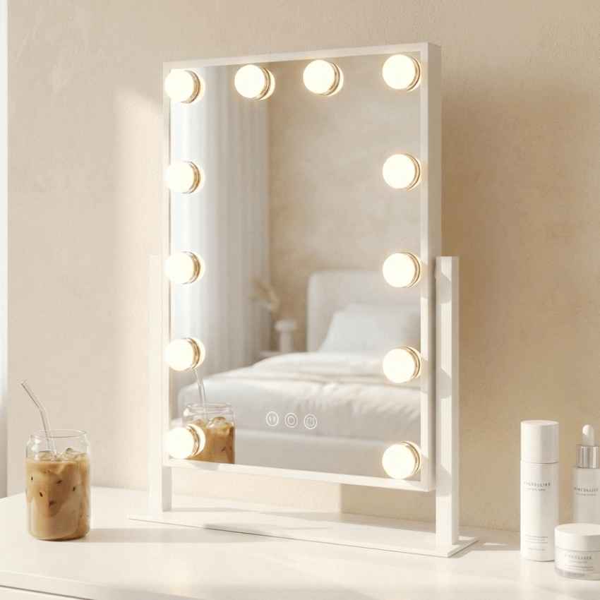 Olsen Hollywood Mirror White 47x37cm