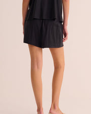 Black Washable Organic Stretch Silk Shorts