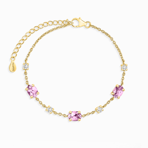 Pink Sapphire Bracelet in 18k Gold Vermeil