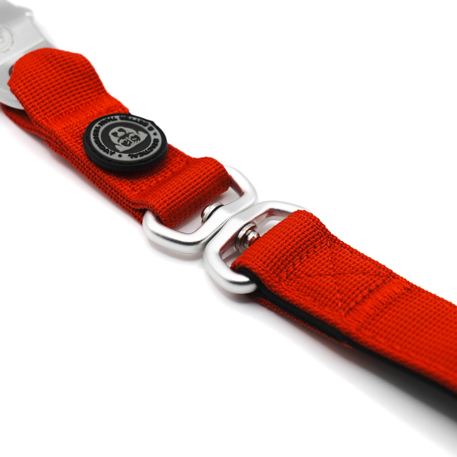 BTactical™ Nylon Frog Clip Dog Lead | Extra-Strong Anti Tangle - Citrus Red