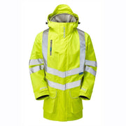 PULSAR P421 Hi-Vis Yellow Mesh Lined Waterproof Breathable Storm Coat