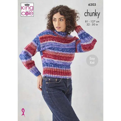 King Cole Hedgerow Chunky Pattern – 6203 Slipover & Sweater