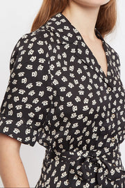 Louche Peta Call Me Print Short Sleeve Midi Shirt Dress