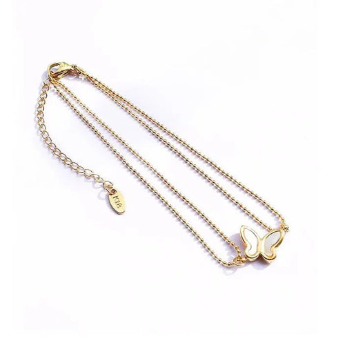 Callie 18k Gold Plated Layered Butterfly Anklet
